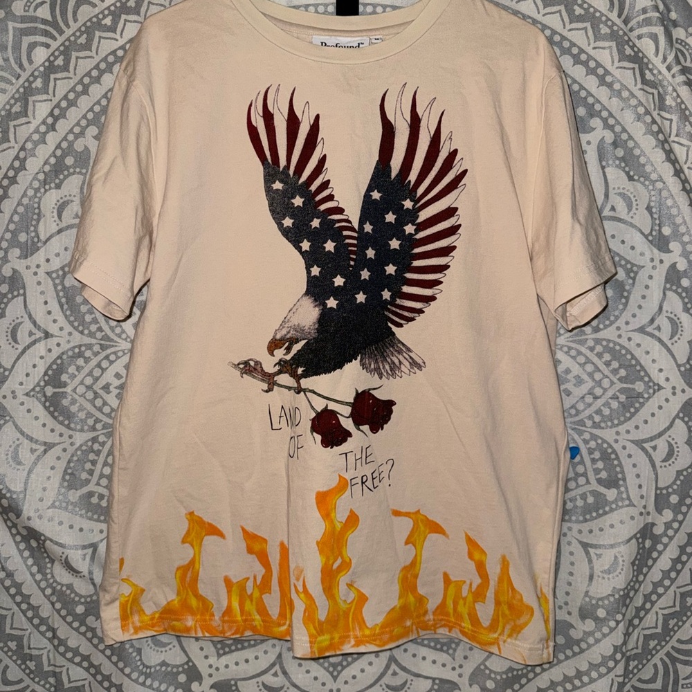 Profound Eagle Graphic T-Shirt with Flames